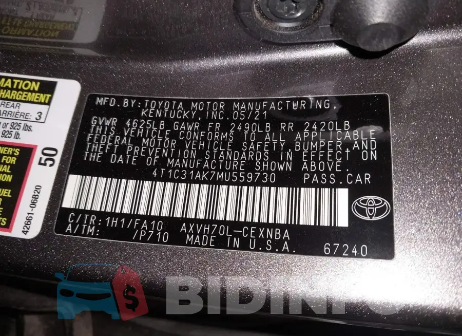 4T1C31AK7MU559730 Photo# 9