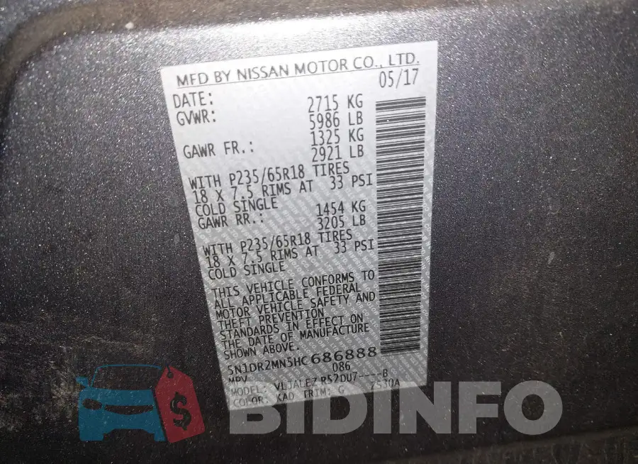 5N1DR2MN5HC686888 Photo# 9