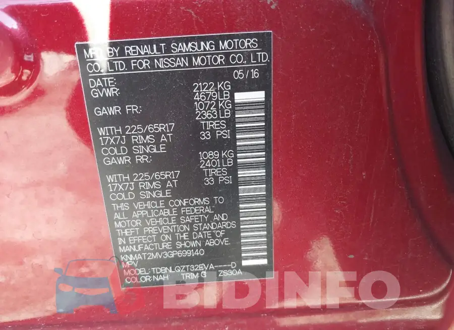 KNMAT2MV3GP699140 Photo# 9