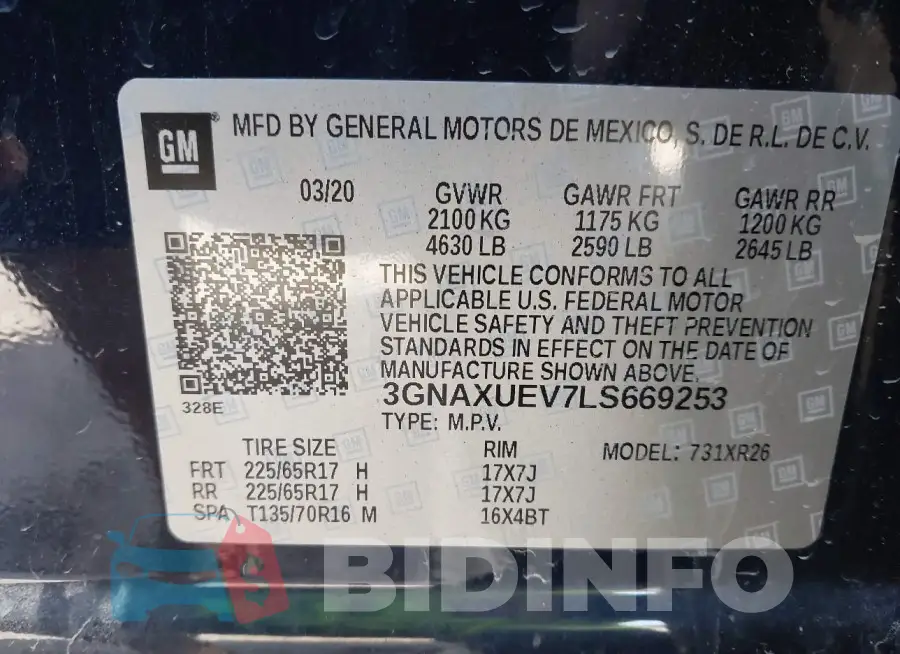 3GNAXUEV7LS669253 Photo# 9