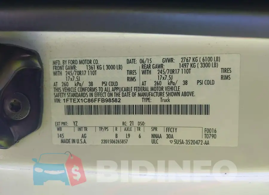 1FTEX1C86FFB98582 Photo# 9