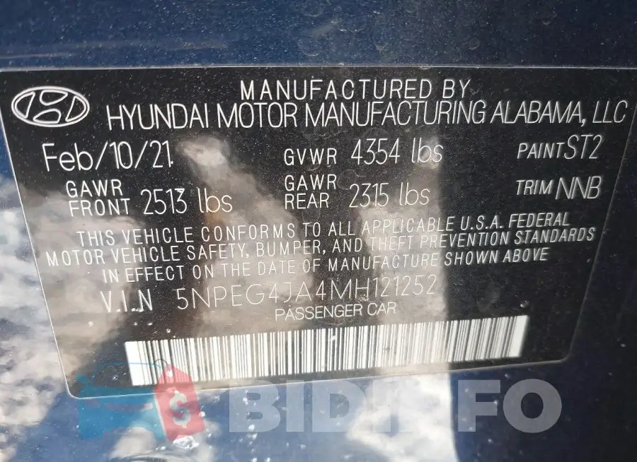5NPEG4JA4MH121252 Photo# 9