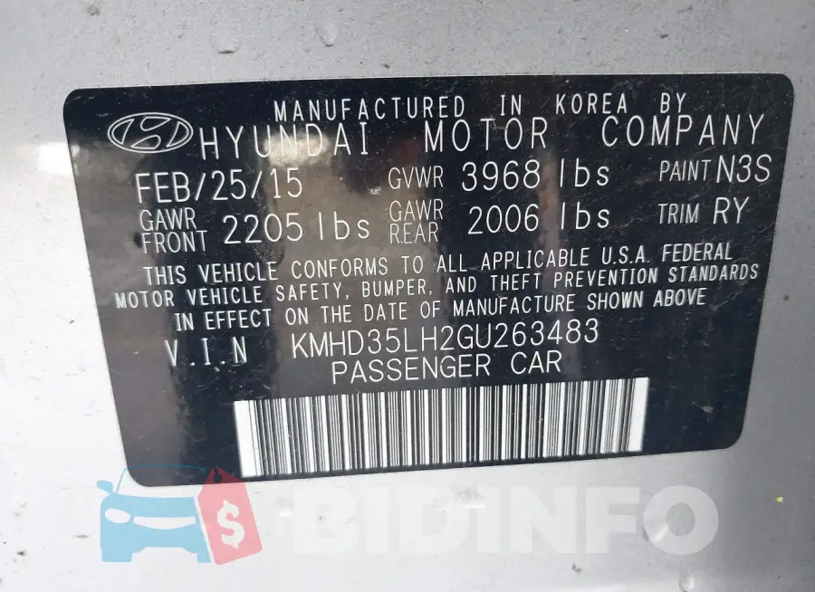KMHD35LH2GU263483 Photo# 9