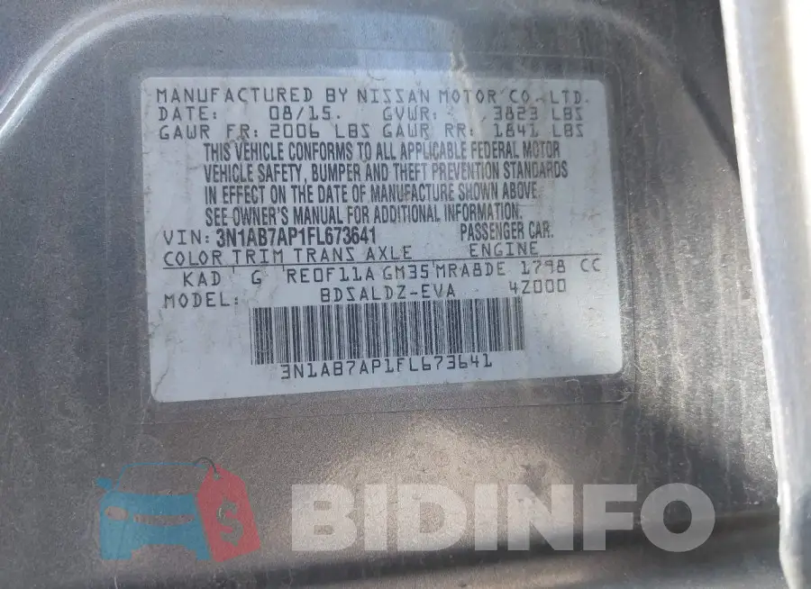 3N1AB7AP1FL673641 Photo# 9