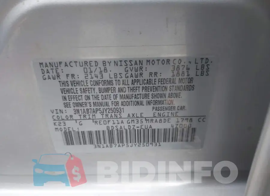 3N1AB7AP5JY250931 Photo# 9