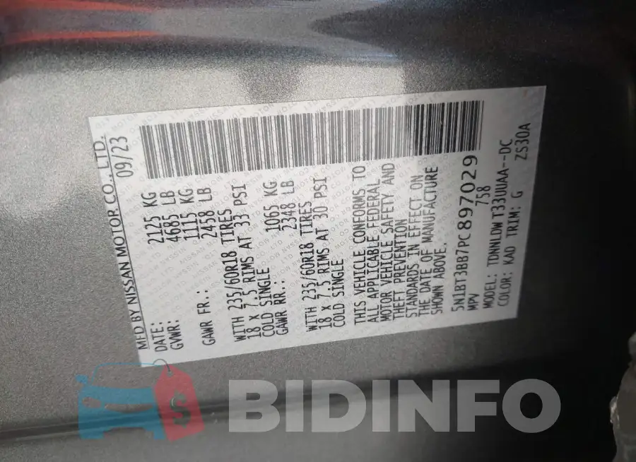 5N1BT3BB7PC897029 Photo# 10