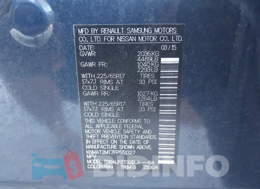 KNMAT2MT7FP551327 Photo# 9