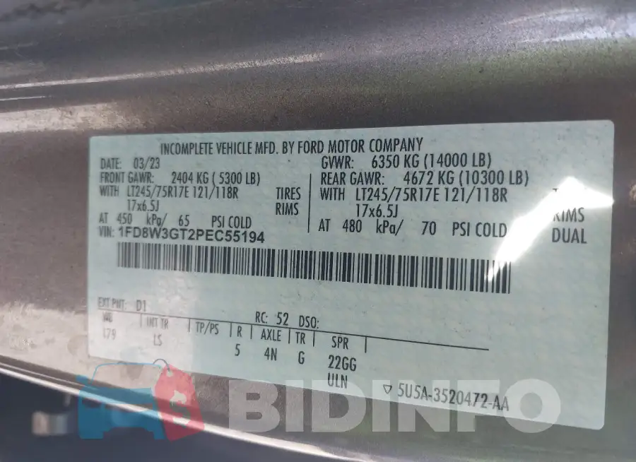 1FD8W3GT2PEC55194 Photo# 8