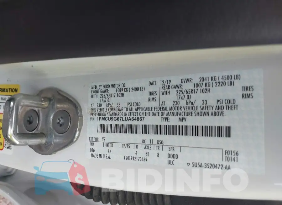 1FMCU9G67LUA64867 Photo# 9
