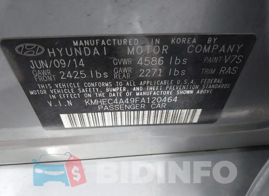 KMHEC4A49FA120464 Photo# 9
