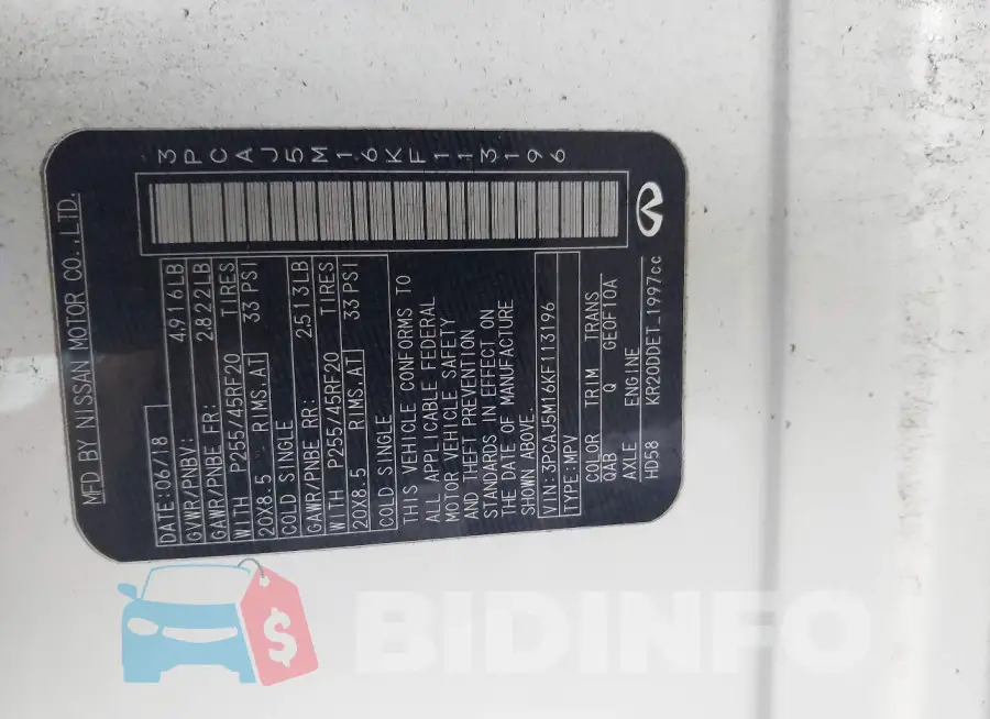 3PCAJ5M16KF113196 Photo# 9