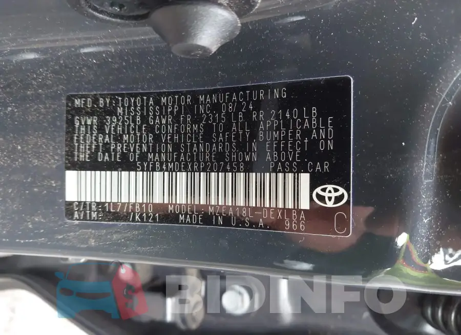 5YFB4MDEXRP207458 Photo# 9