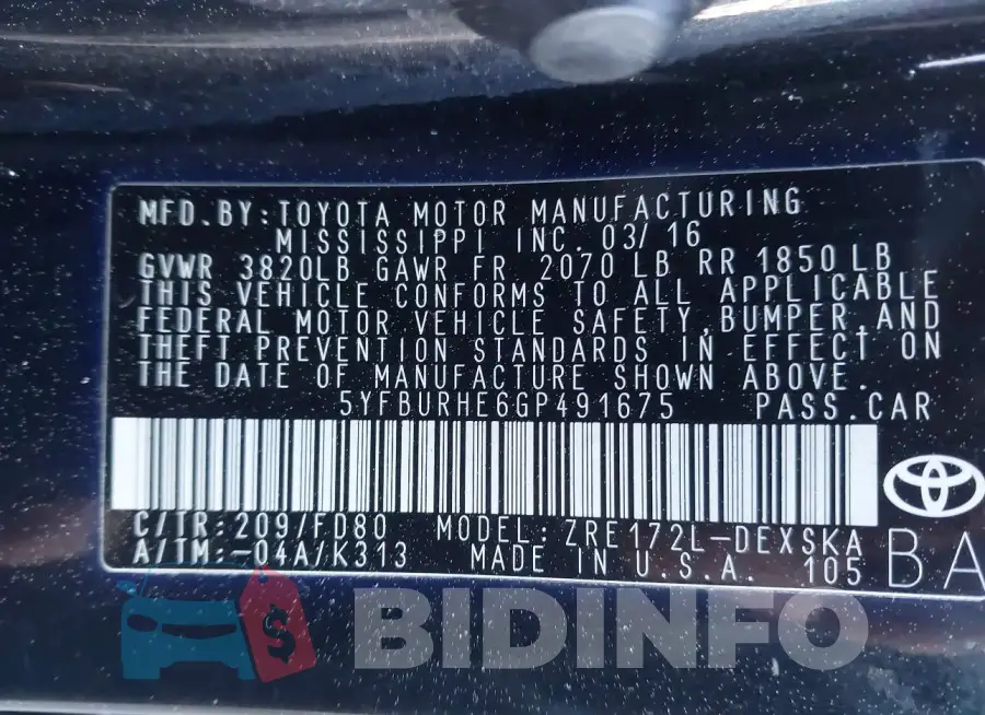 5YFBURHE6GP491675 Photo# 9