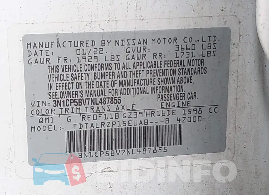 3N1CP5BV7NL487855 Photo# 9
