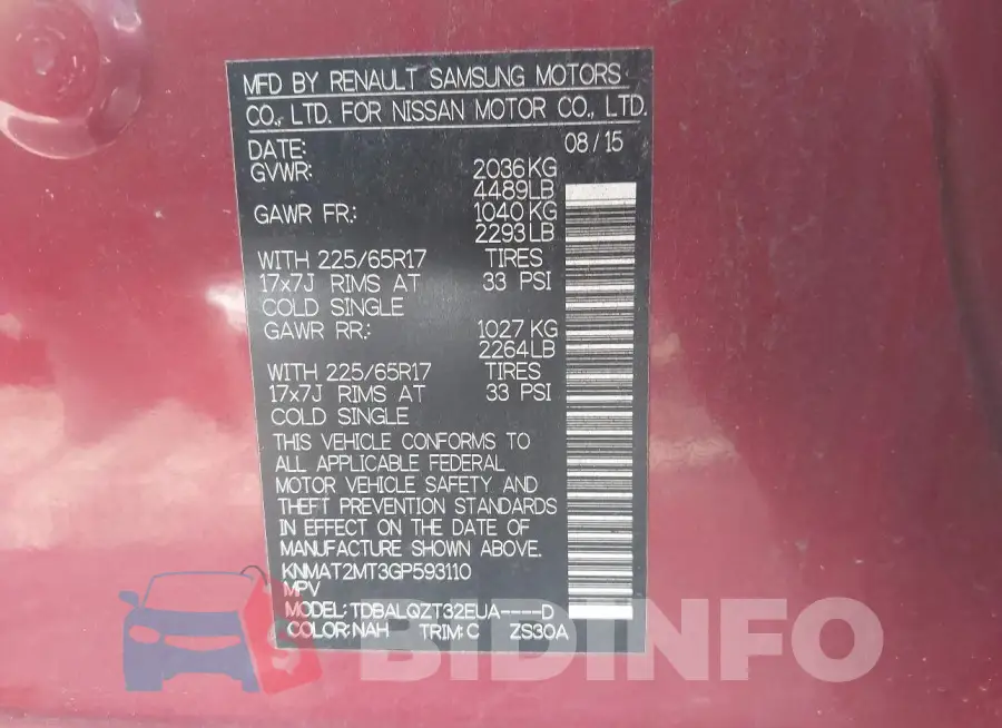 KNMAT2MT3GP593110 Photo# 9