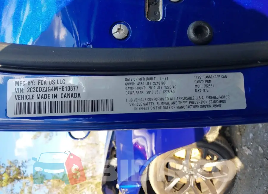 2C3CDZJG4MH610877 Photo# 9