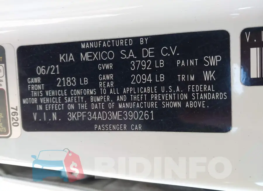 3KPF34AD3ME390261 Photo# 9