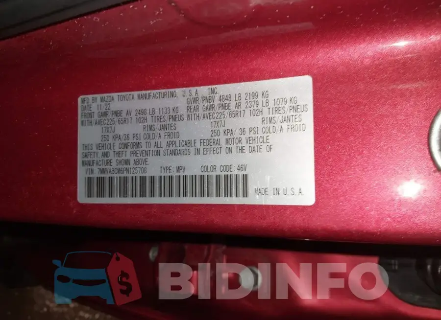 7MMVABCM6PN125708 Photo# 9