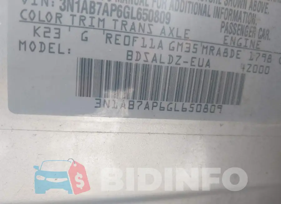 3N1AB7AP6GL650809 Photo# 9