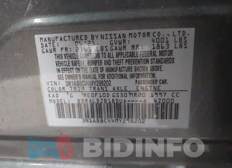 3N1AB8CV4MY298202 Photo# 9