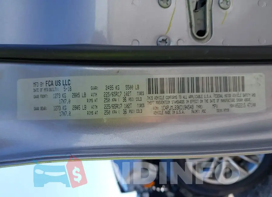 1C4PJMLB3KD194549 Photo# 9