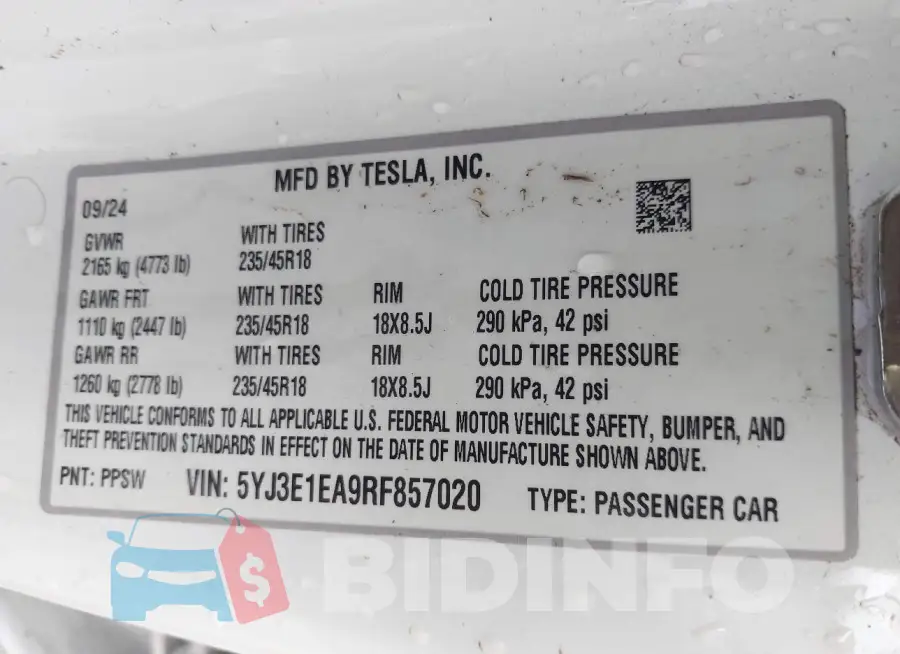 5YJ3E1EA9RF857020 Photo# 9
