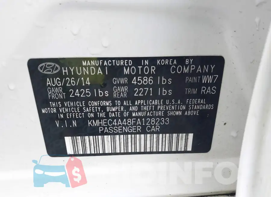 KMHEC4A48FA128233 Photo# 9