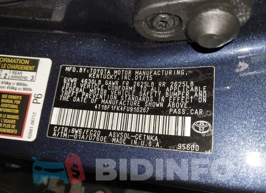 4T1BF1FK4FU910267 Photo# 9