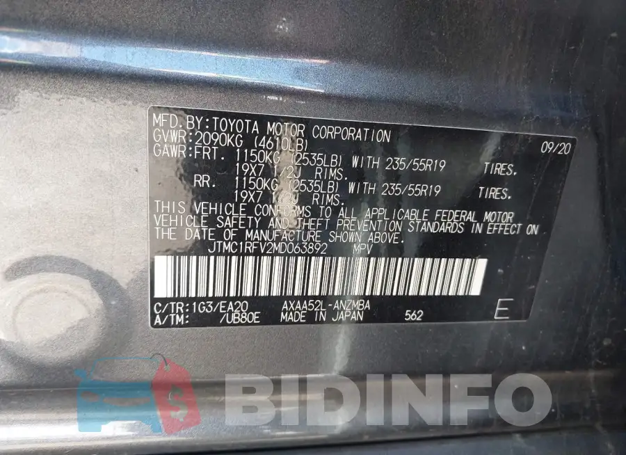 JTMC1RFV2MD063892 Photo# 9