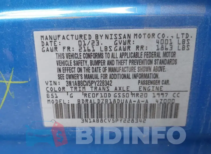 3N1AB8CV5PY228342 Photo# 9