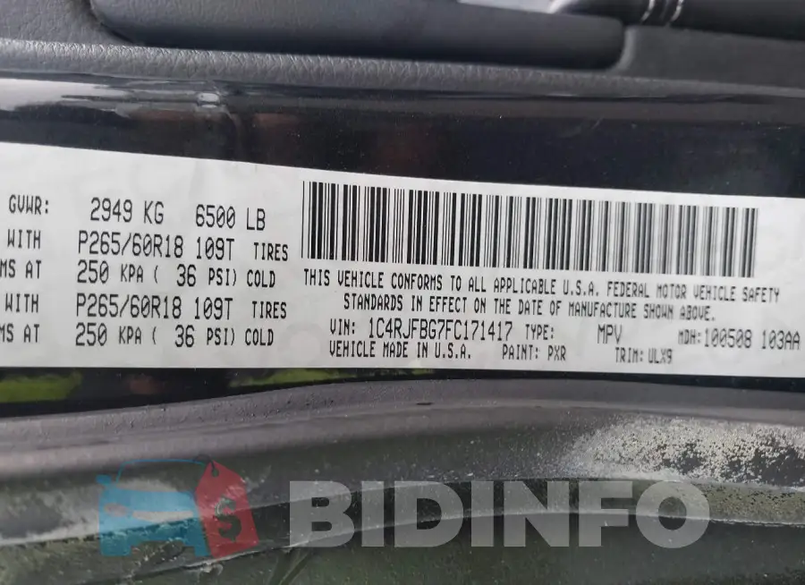 1C4RJFBG7FC171417 Photo# 9