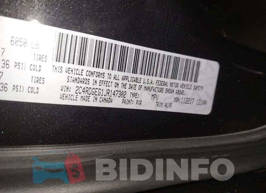 2C4RDGEG1JR147302 Photo# 9