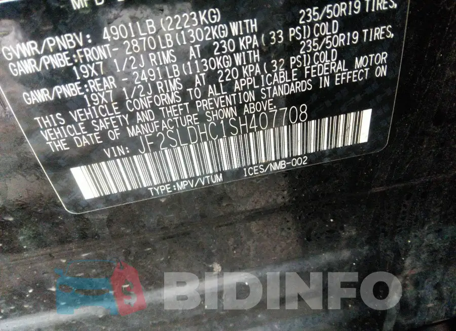 JF2SLDHC1SH407708 Photo# 9