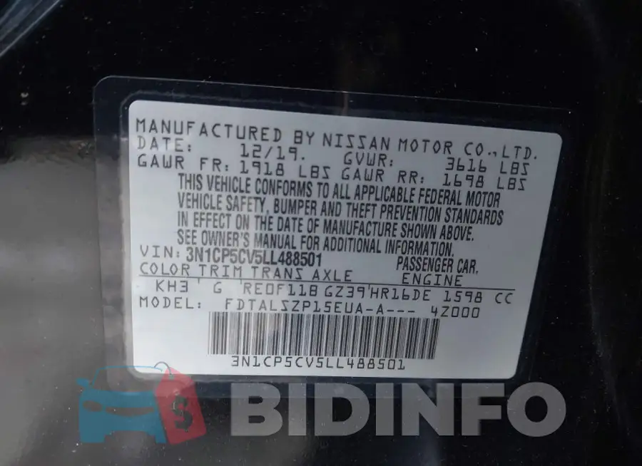 3N1CP5CV5LL488501 Photo# 9