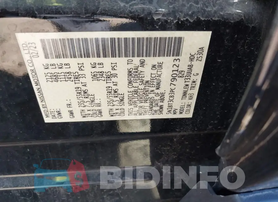 5N1BT3CB3PC790123 Photo# 9