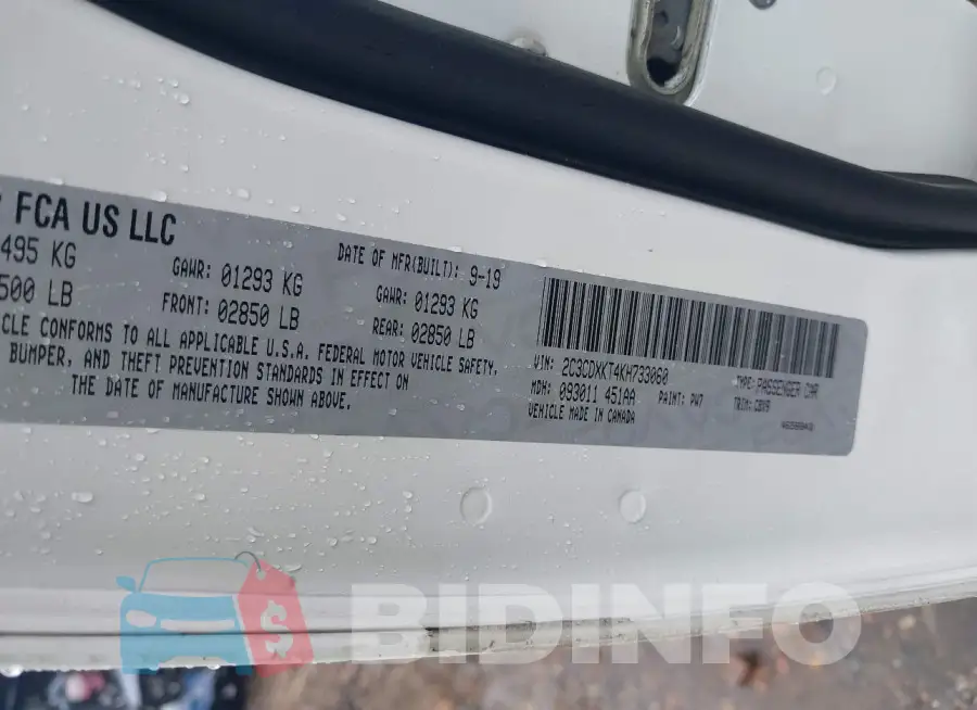 2C3CDXKT4KH733060 Photo# 9