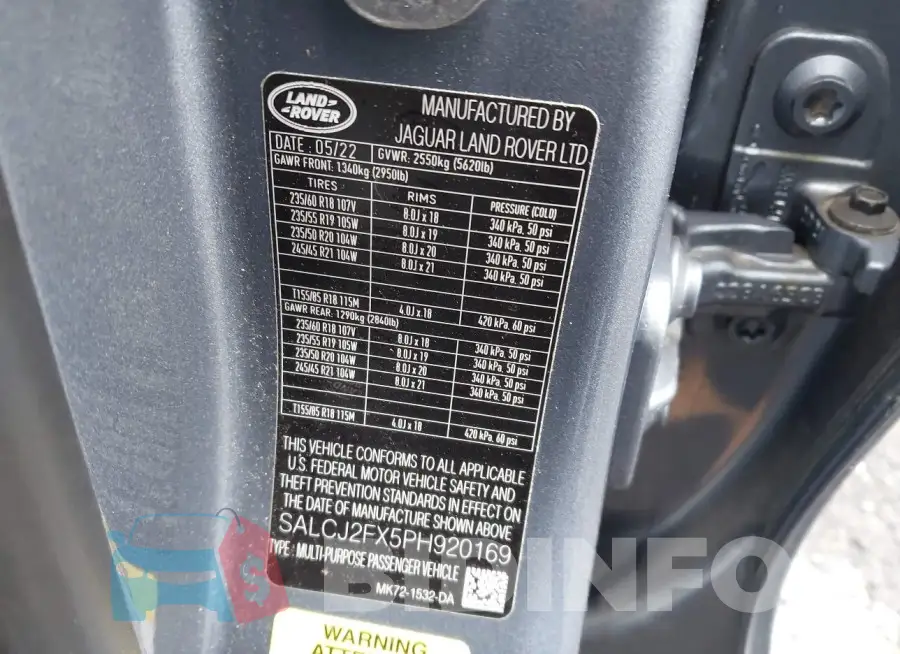 SALCJ2FX5PH920169 Photo# 9