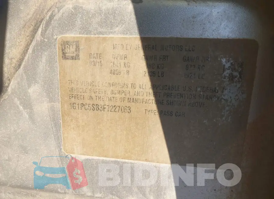 1G1PC5SB3F7227063 Photo# 9