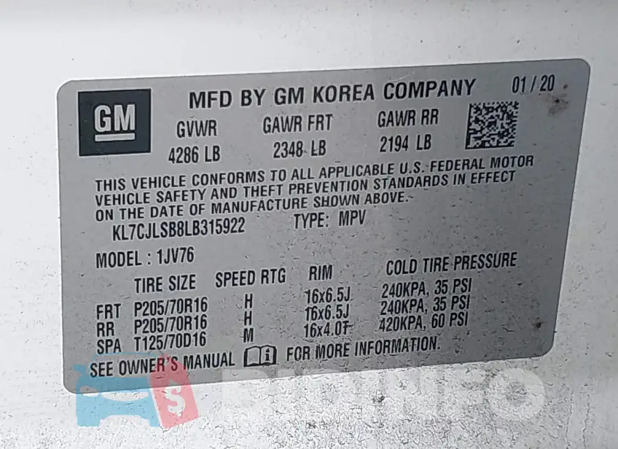 KL7CJLSB8LB315922 Photo# 9