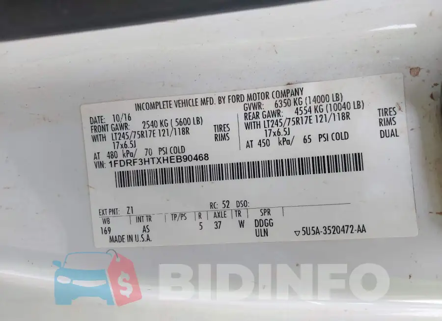 1FDRF3HTXHEB90468 Photo# 8