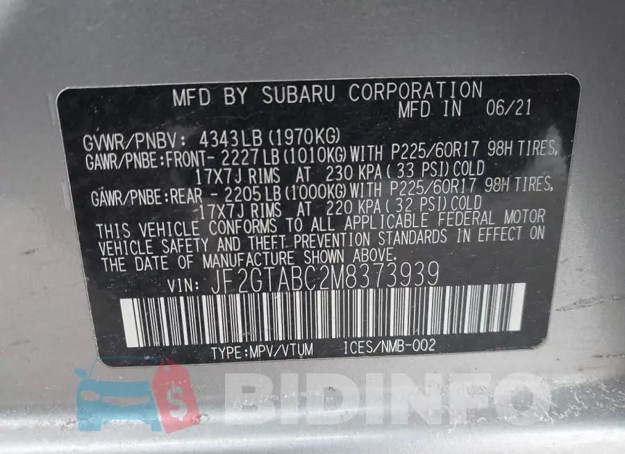 JF2GTABC2M8373939 Photo# 9