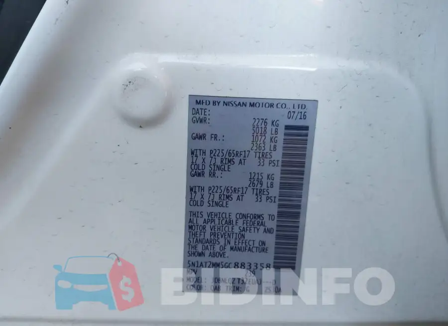 5N1AT2MM5GC883358 Photo# 9