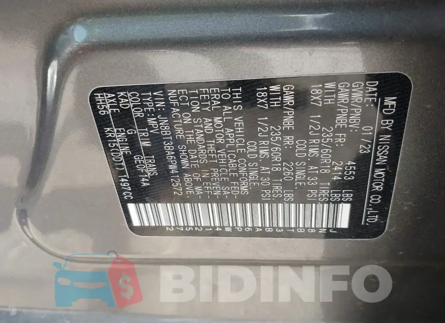 JN8BT3BA6PW412572 Photo# 9
