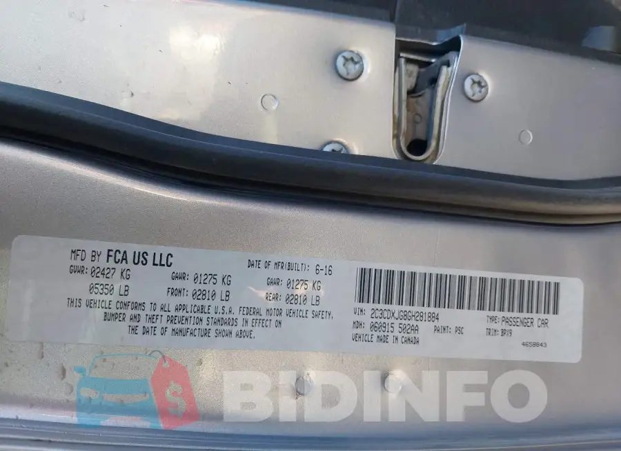 2C3CDXJG8GH281884 Photo# 9