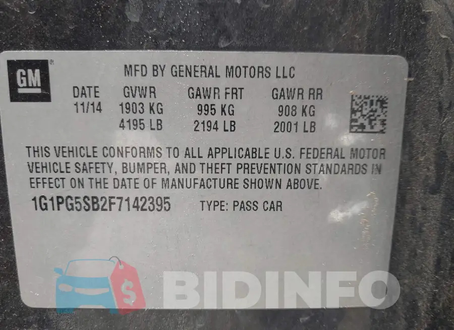 1G1PG5SB2F7142395 Photo# 9