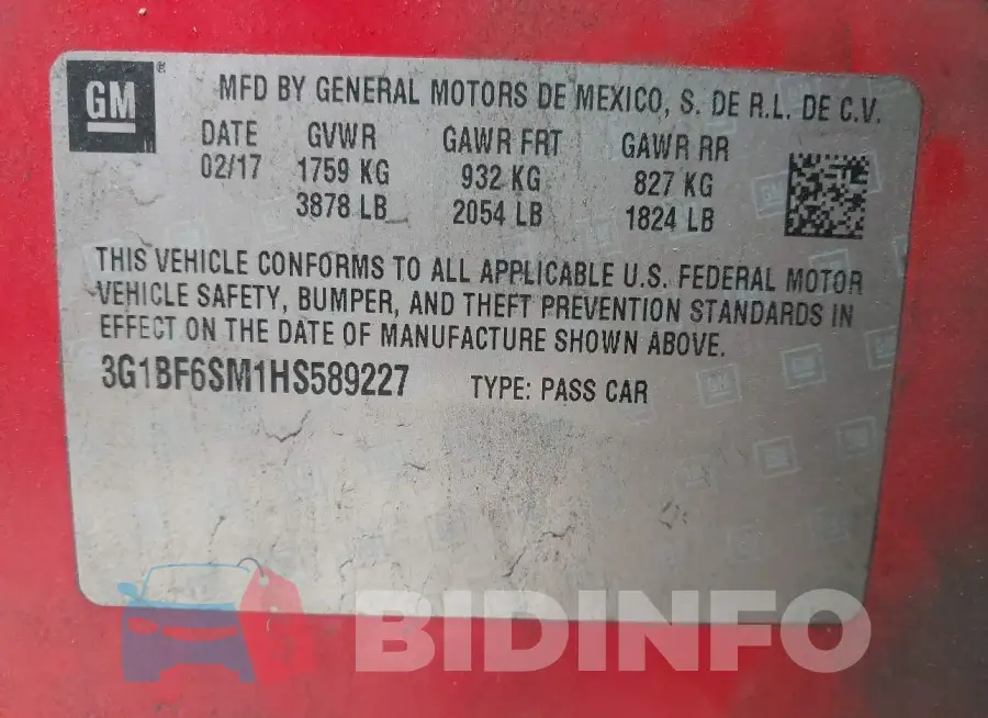 3G1BF6SM1HS589227 Photo# 9