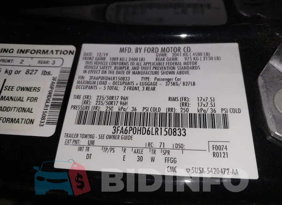3FA6P0HD6LR150833 Photo# 9