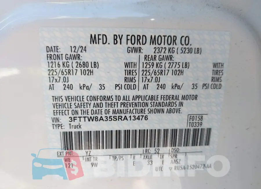 3FTTW8A35SRA13476 Photo# 9