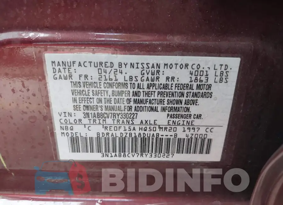 3N1AB8CV7RY330227 Photo# 9
