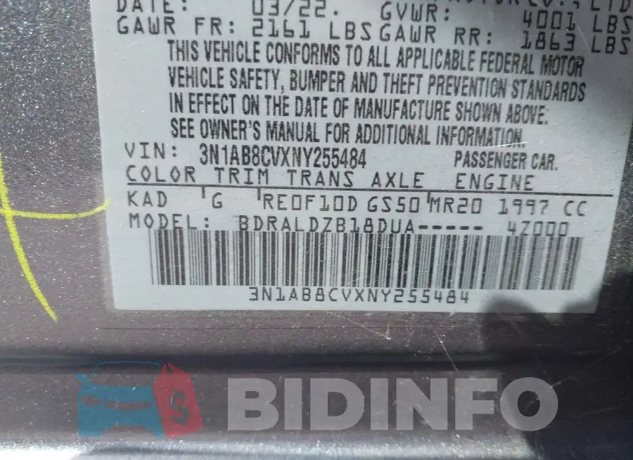 3N1AB8CVXNY255484 Photo# 9